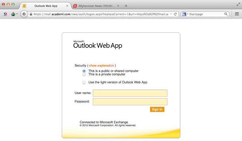 Genuinely-looking Outlook Web Access login page (Source: trendmicro.com)