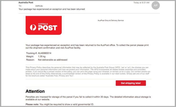 Phishing emails like these are frequently missed by anti-spam filters (Source: cio.com.au)